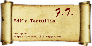 Für Tertullia névjegykártya